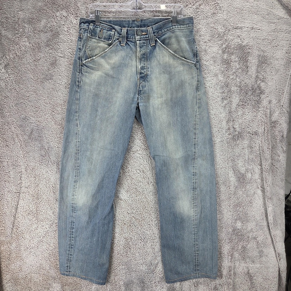 VTG Levis Engineered Jeans Mens Blue Twisted Flap Pockets Button Fly Fits 32x30